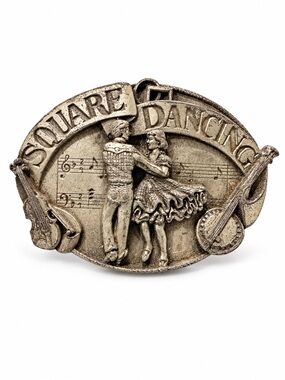 Siskiyou Belt Buckle Men OS Silver Good Vintage Square Dancing Western G-30 1988